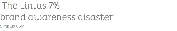 'The Lintas 7% brand awareness disaster' Simplus GSM